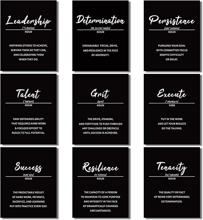 Outus 9 Pieces Inspirational Phrases Posters Wall Decor Motivational Sayings by Outus