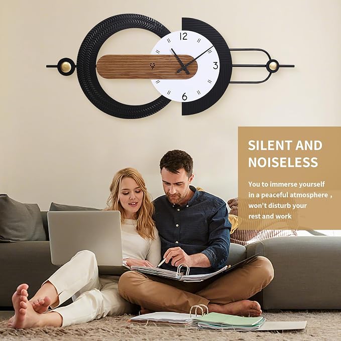 Modern Minimalist Wall Clocks, Silent Non-Ticking Battery Operated, - Image 3