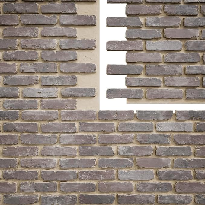EverStone Aged Brick Faux Brick Panel, 46 7/8"W x 27"H x 1 1/4"D, Limewashed - Image 9