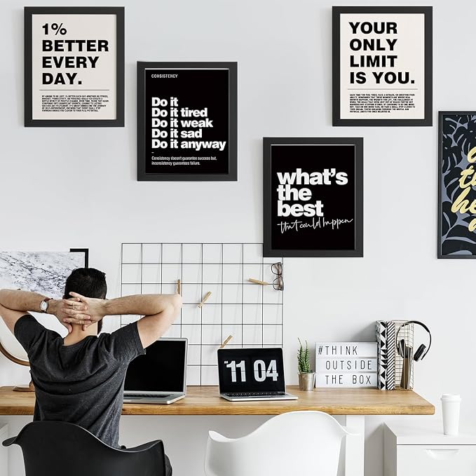 DSHFG Motivational Inspirational Office Wall Art Decor Prints Set of 4 - Image 3