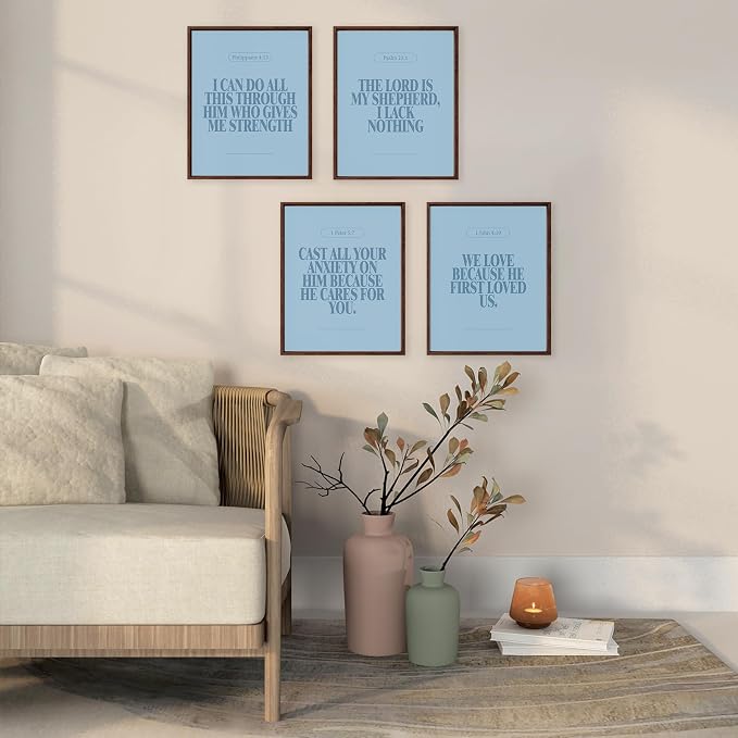 Locomiss Blue Christian Wall Art Decor Posters, Minimalist Jesus Scripture - Image 5