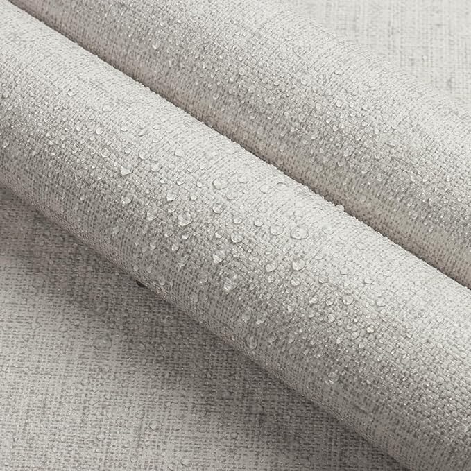 Grasscloth Peel and Stick Wallpaper Beige and Gray Contact Paper 15.7inch x - Image 4