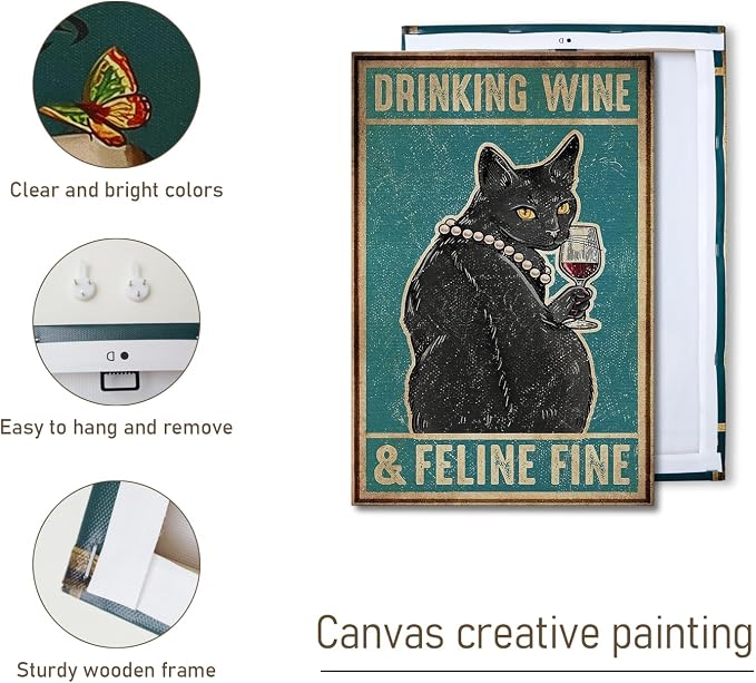 DIHSIEG Inspirational Canvas Wall Art funny bathroom wall art Print Poster - Image 4