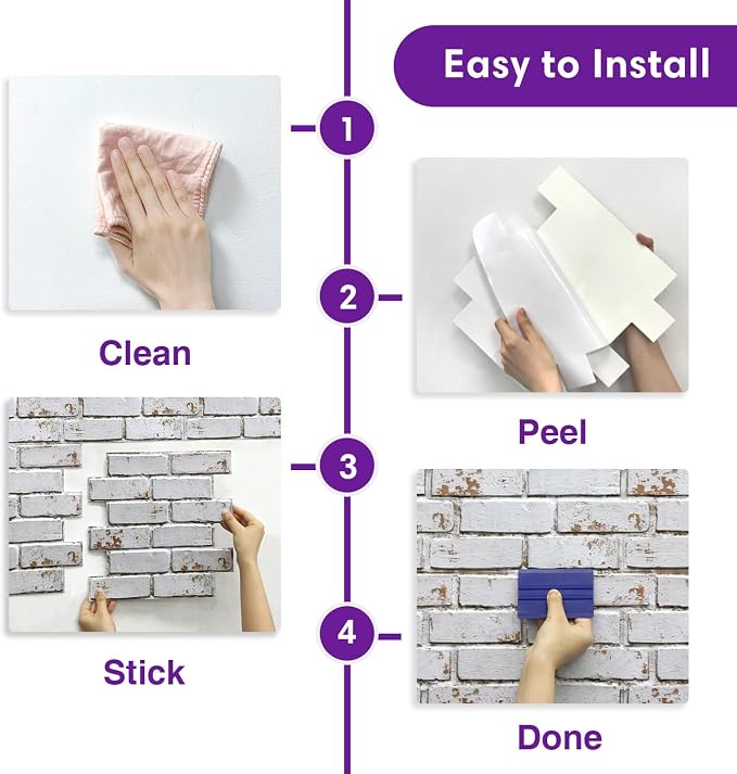 3D Faux Brick Wall Panels Peel and Stick, Small Brick-Look Textured Wall Sticker - Image 6