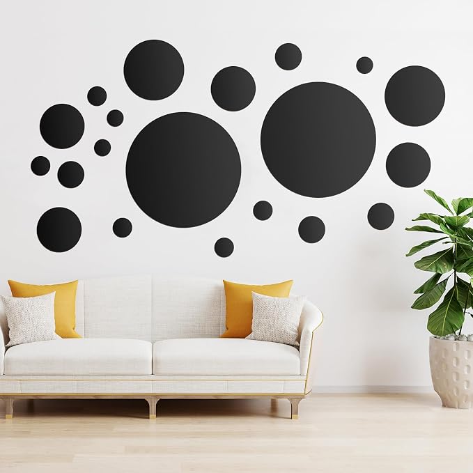Shappy 32 Pcs Acrylic Mirror Wall Stickers Removable Round Wall Decal Circle - Image 5