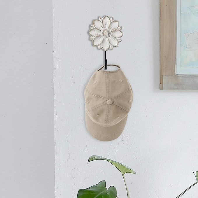 dwellington Decorative Wall Mounted Flower Hooks, Farmhouse Boho Coat Rack - Image 2