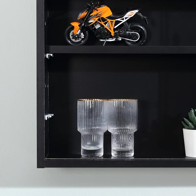 HOMCOM 5-Tier Display Cabinet, Glass Door Cabinet - Image 9