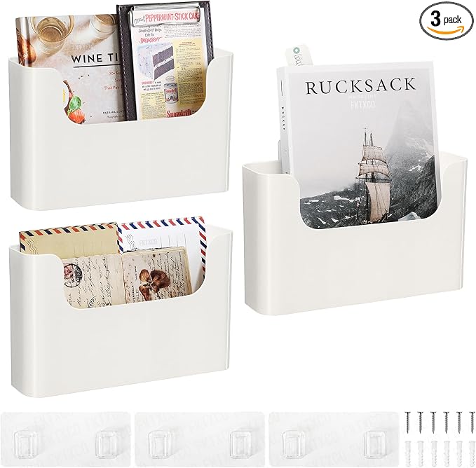 Wall Mount Folder Holder File Organizer No Drilling File Holder Hanging File by FKTXCOHOUSEHOLD