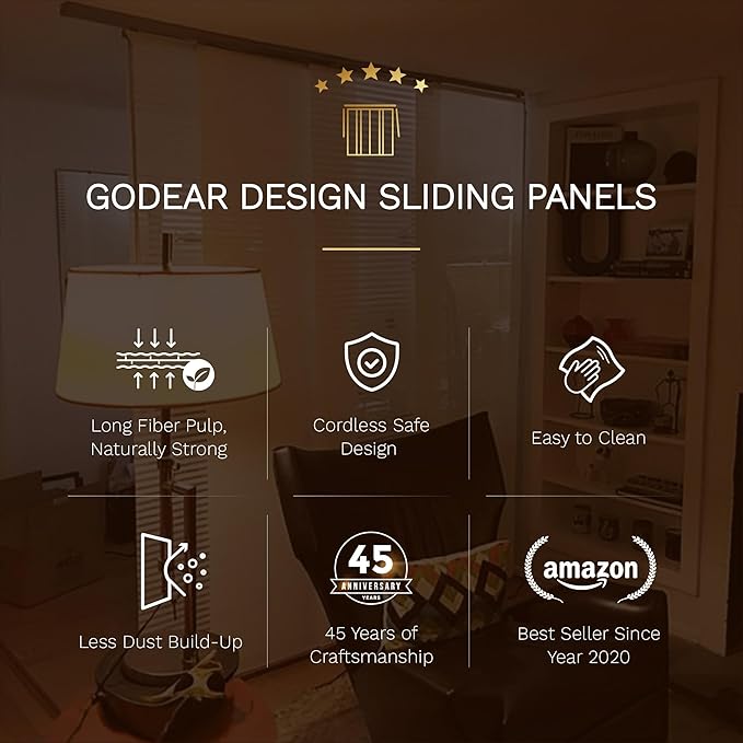 GoDear Design Adjustable Sliding Panel Track Blinds, Vertical Blinds, Room - Image 6