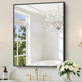 KOCUUY Black Bathroom Mirror, 30x36 Inch Rectangle Mirror by KOCUUY