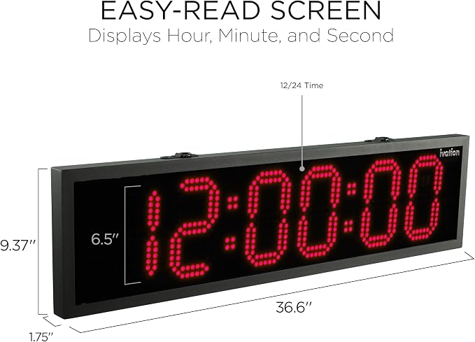 Ivation Oversized 36" Outdoor Waterproof Digital Clock, Auto Time Sync - Image 2