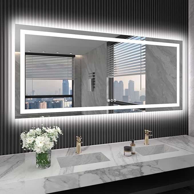 LOAAO 72X32 LED Bathroom Mirror by LOAAO
