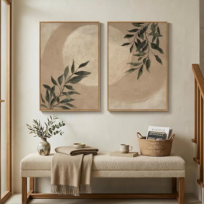 Large Framed Botanical Moon Wall Art - Image 6