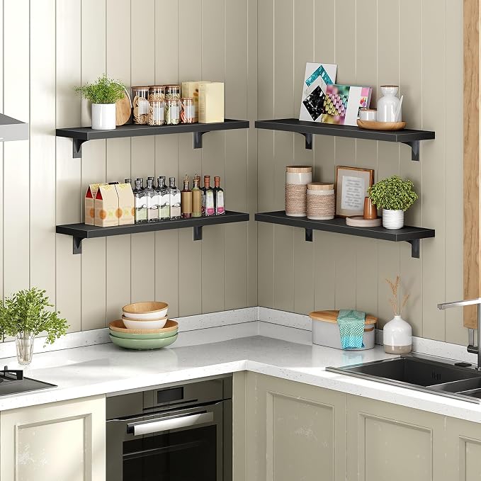 HOOBRO Floating Shelves for Wall, 23.6" Wall Mounted Shelves Set of 2, Hanging - Image 5