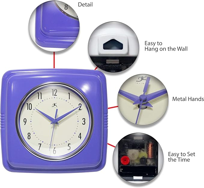 Infinity Instruments 9 Inch Square Clock - Image 6