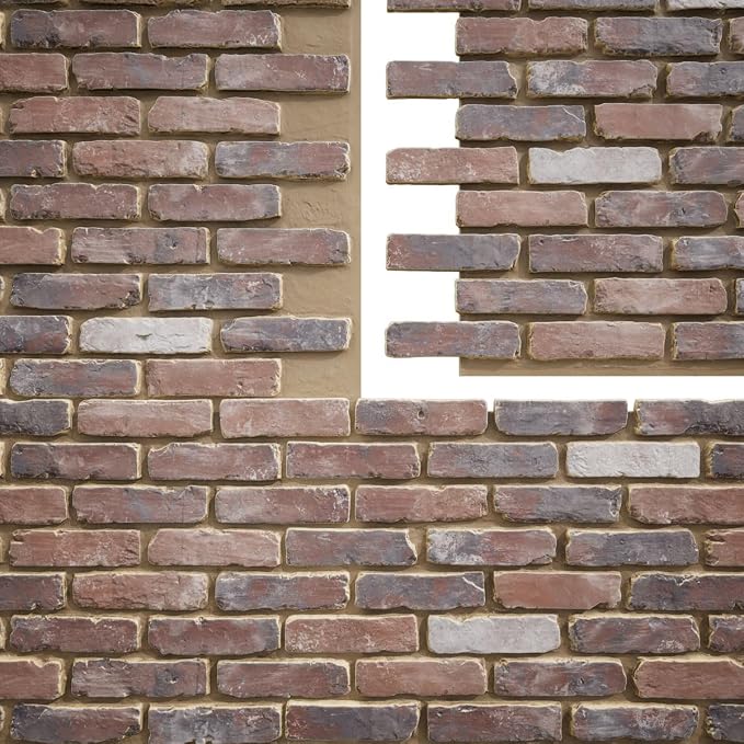 EverStone Aged Brick Faux Brick Panel, 46 7/8"W x 27"H x 1 1/4"D, Smokey Rose - Image 9