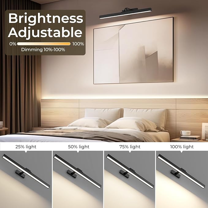 Afyuol Picture Lights for Wall, Battery Operated Picture Light 24in Gallery - Image 2