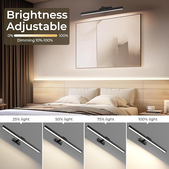 Afyuol Picture Lights for Wall, Battery Operated Picture Light 24in Gallery - Image 5