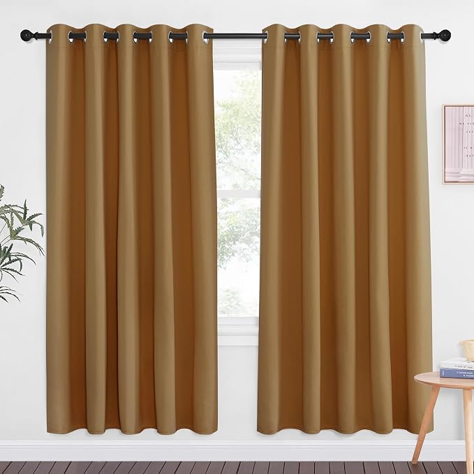 NICETOWN Gold Brown Blackout Curtains by NICETOWN