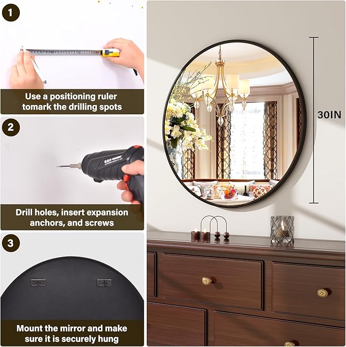 XRAMFY 30 Inch Round Mirror - Image 6