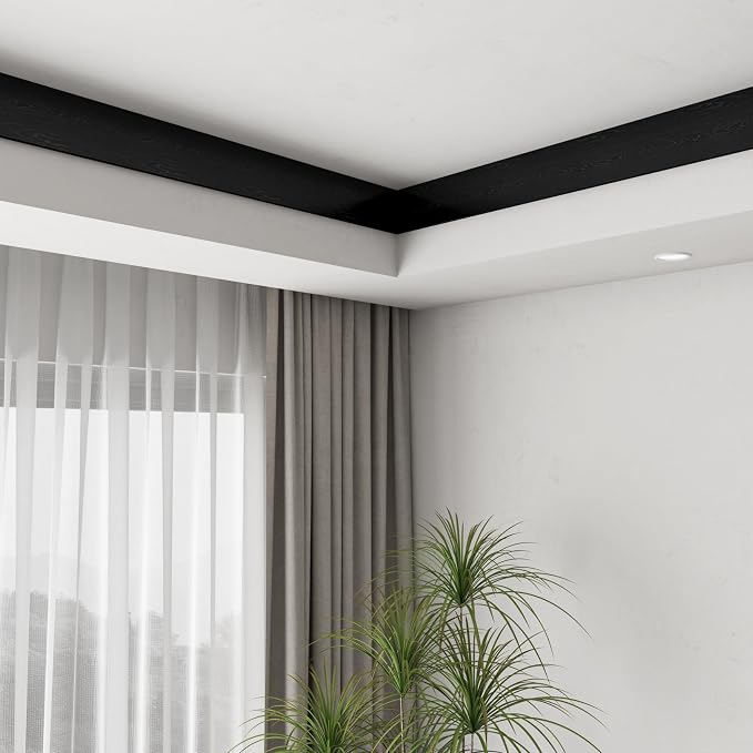 LaCheery Black Wood Mirror Frame Border Peel and Stick Mirror Border Tape Black - Image 8