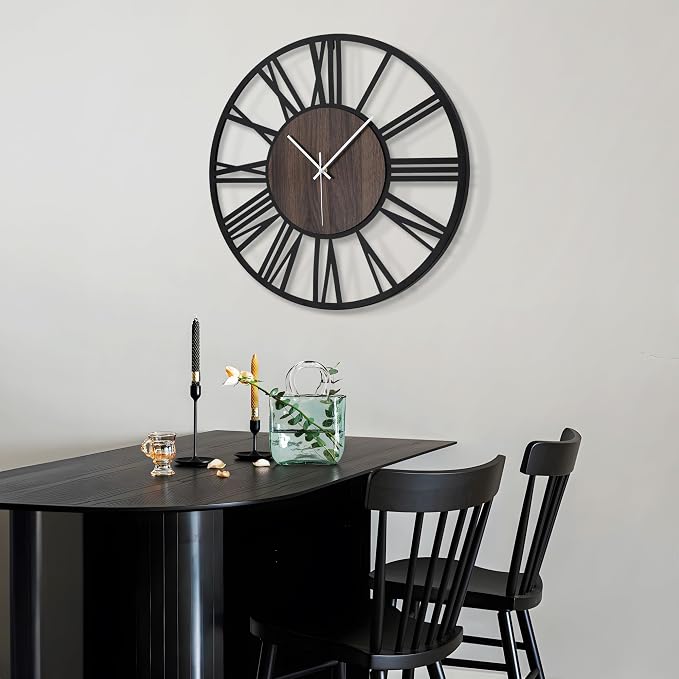 LEIKE Large Wall Clocks, Non Ticking, Battery Operated Small Vintage Round - Image 6