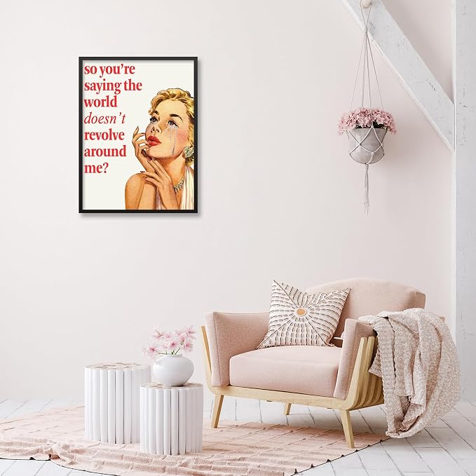 70s Pink Sexy Women Poster Funky Funny Quote Wall Art Retro Housewife Picture - Image 4