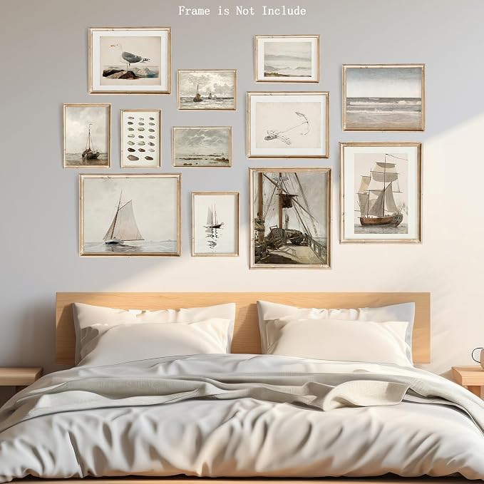 Vodefoad Vintage Seascape Gallery Wall Print Set of 12, Vintage Nautical - Image 7