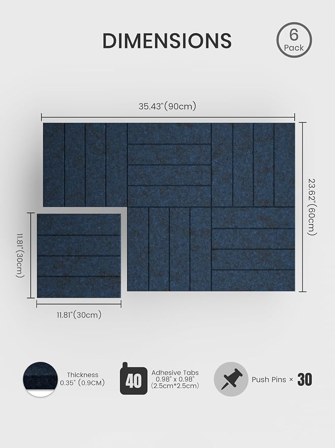Bumusty Large Cork Board Alternative-36 x 24" Felt Bulletin Board Tiles - Image 2