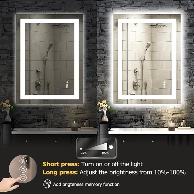 Hivone 24X32 LED Bathroom Mirror - Image 5