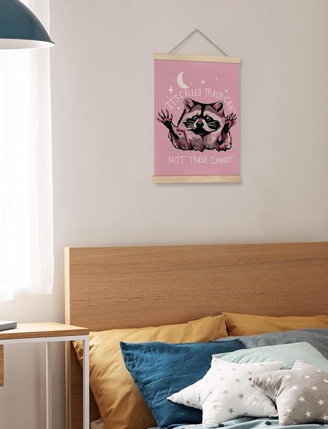Foritho Funny Motivational Raccoon Meme Poster Wall Art Framed - Image 3