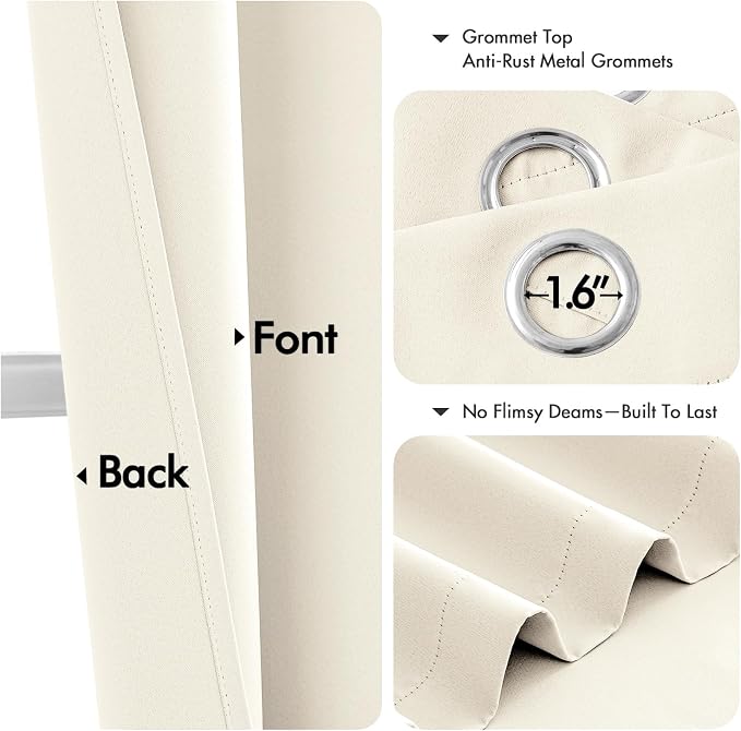 MIULEE Blackout Curtains for Bedroom Living Room 2 Panels, Thermal Insulated - Image 4