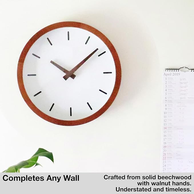 Driini Modern Mid Century Wood Analog Wall Clock - Image 2