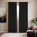 Black Thermal Insulated Blackout Curtains 63 Inches Long by Grichril