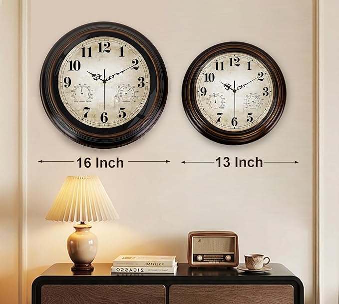 Vintage Wall Clock 13 Inch Quartz Silent Non-Ticking Analog Clock - Image 5