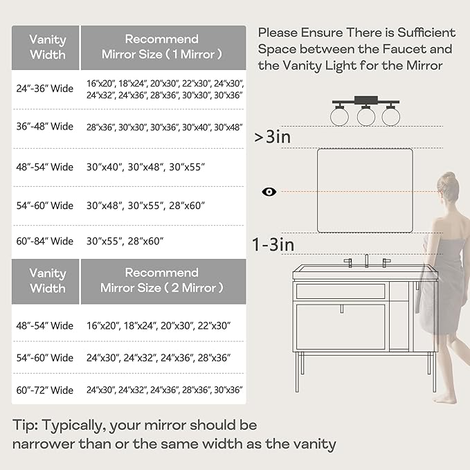 Wall Mount Mirror for Bathroom, Brushed Black Metal Framed Rounded Corner - Image 6