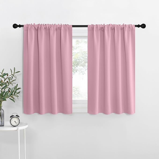 NICETOWN Kitchen Curtains, Rouge Pink, Short Blackout Curtains & Drapes by NICETOWN
