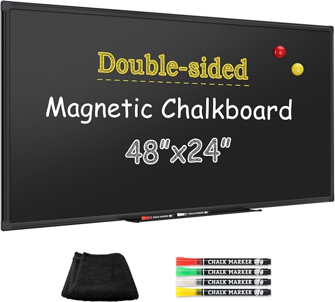 SELEAD Double-Sided Magnetic Chalkboard 48 x 24 Inches by SELEAD