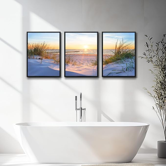 Black Framed Beach Wall Art Set - Image 5