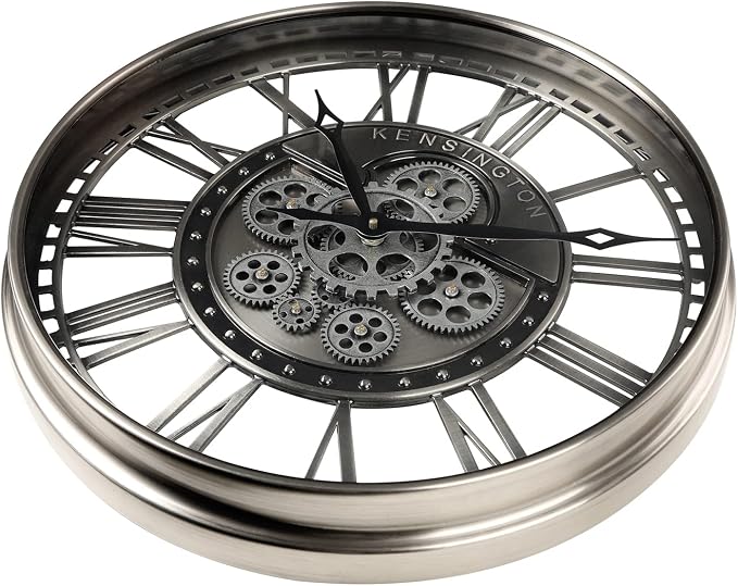 CLXEAST 21 Inch Modern Moving Gears Wall Clock - Image 4