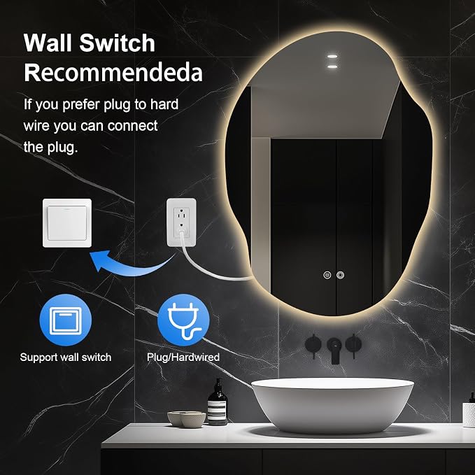 Asymmetrical LED Bathroom Mirror - Image 5