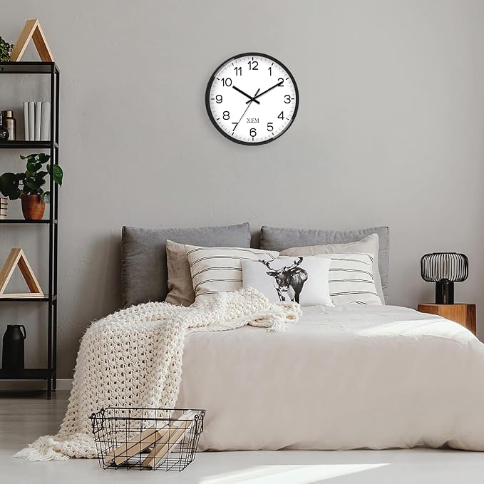 XFM Wall Clock 8 Inch Modern Small Wall Clocks Battery Operated Silent - Image 6