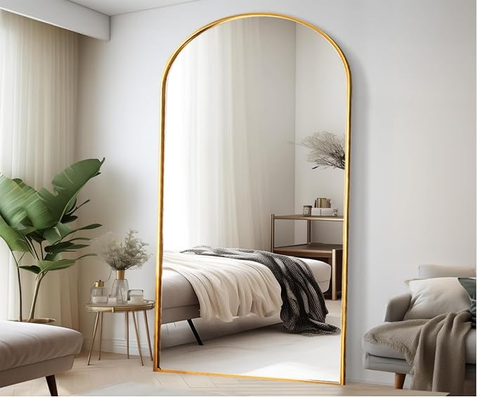 Rowjut Floor Full Length Mirror, Arched Mirrors Full Length 81"x41" by Rowjut