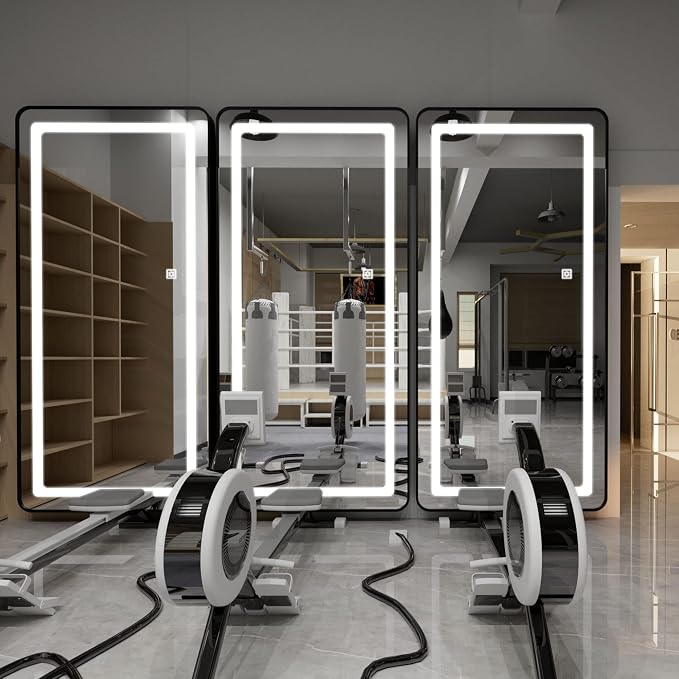FENNIO Full Length Mirror with Lights, Free Standing Lighted Floor Mirror - Image 8
