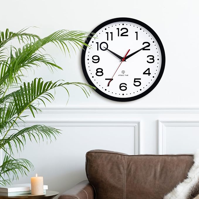 Roymnie Atomic Wall Clock 12 Inch, Modern Clock Battery Operated Classic Analog - Image 7