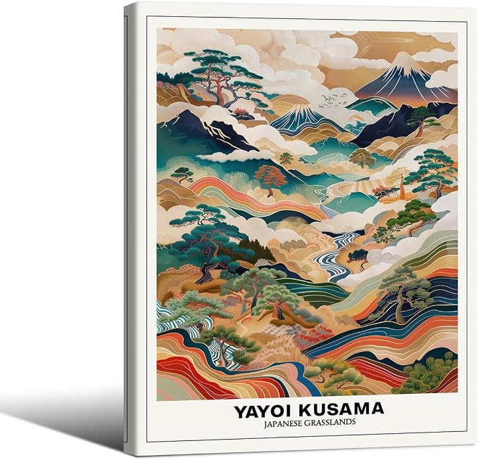 Vintage Yayoi Kusama Grasslands Posters Japanese Wall Art Yayoi Kusama Abstract by Unknown