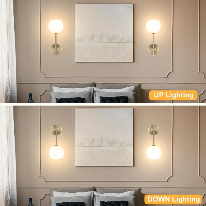 Brass Battery Operated Wall Sconces Set of 2, Rechargeable Wireless Wall Lights - Image 7