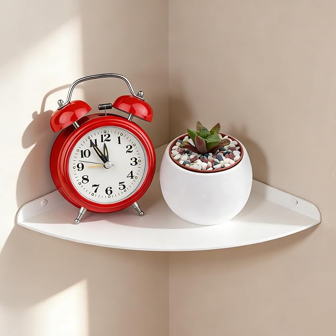 Small Wall Mounted Floating Corner Shelves 7 inch Metal Shelf Corner Shelf by NUTNAPH