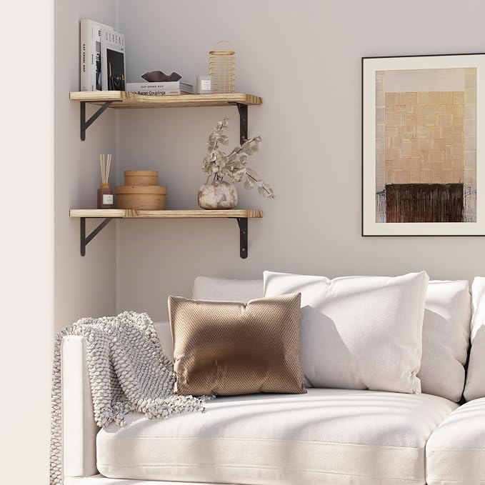 YGEOMER Corner Floating Shelves, Wall Mounted Corner Shelf - Image 6
