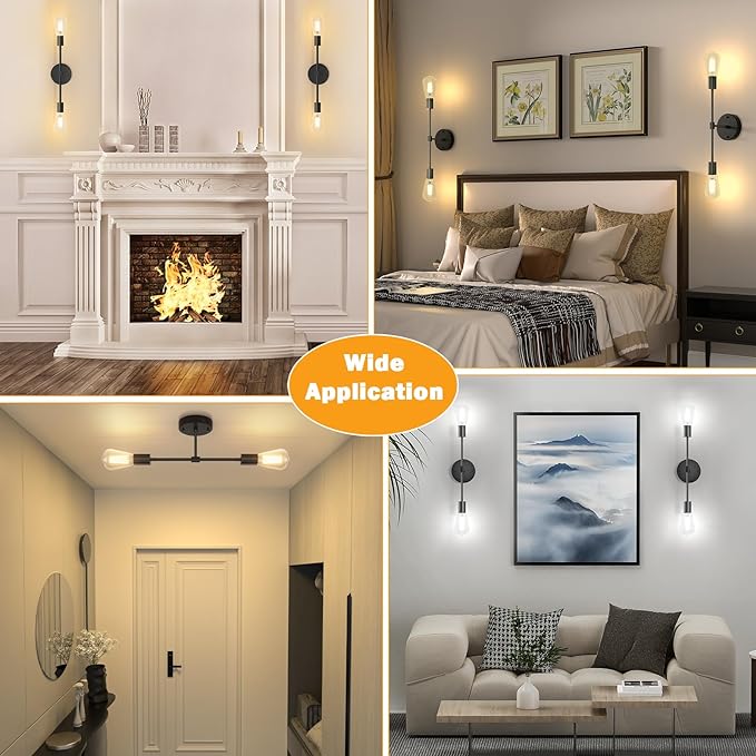 FadimiKoo 2-Light Black Bathroom Lighting Over Mirror, Modern Sconces Wall - Image 7